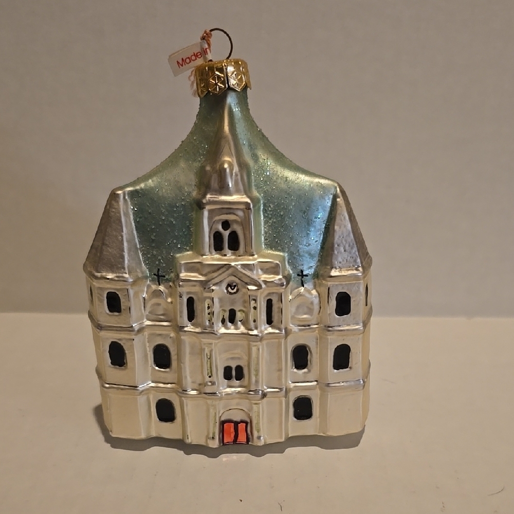 Elegant Silver and Green Holiday Ornament